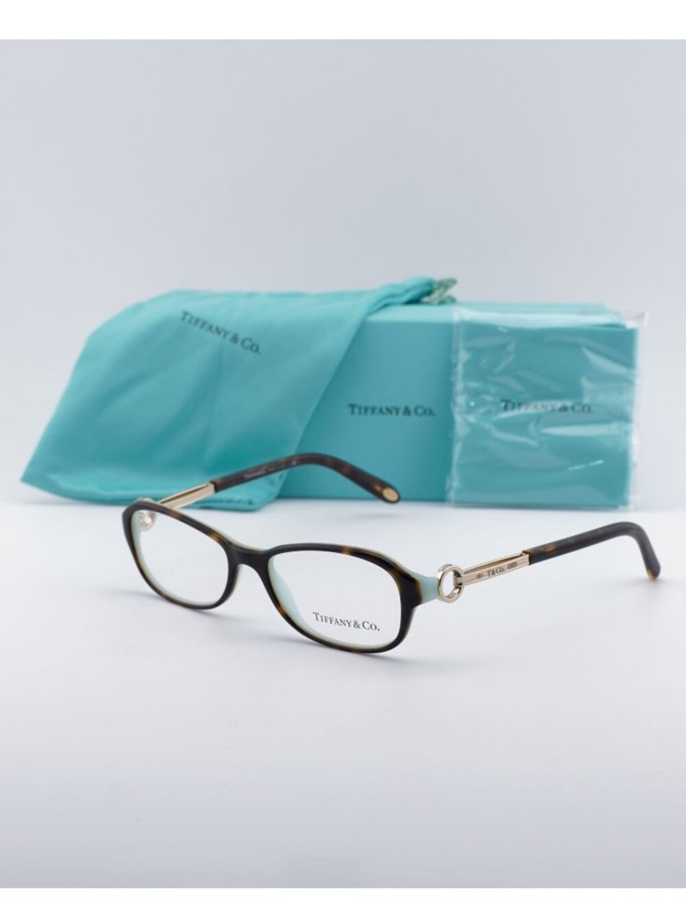 Tiffany & Co TF2066 8134 Rectangle Eyeglasses - Havana/Gold 50mm